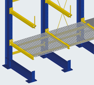 2 lateral supports and grating shelf