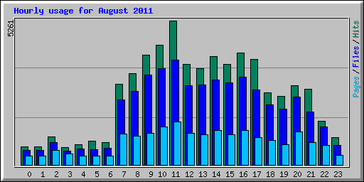 Hourly usage for August 2011