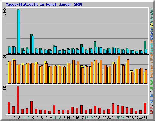 Tages-Statistik im Monat Januar 2025