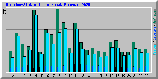 Stunden-Statistik im Monat Februar 2025