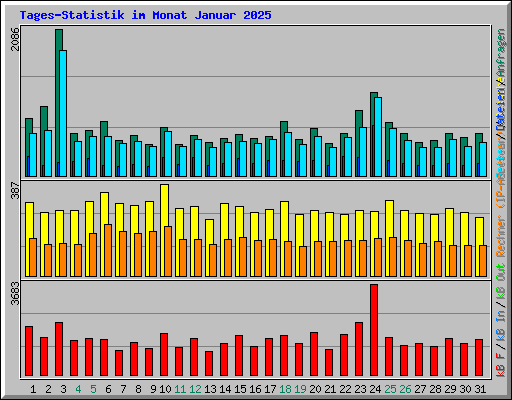 Tages-Statistik im Monat Januar 2025